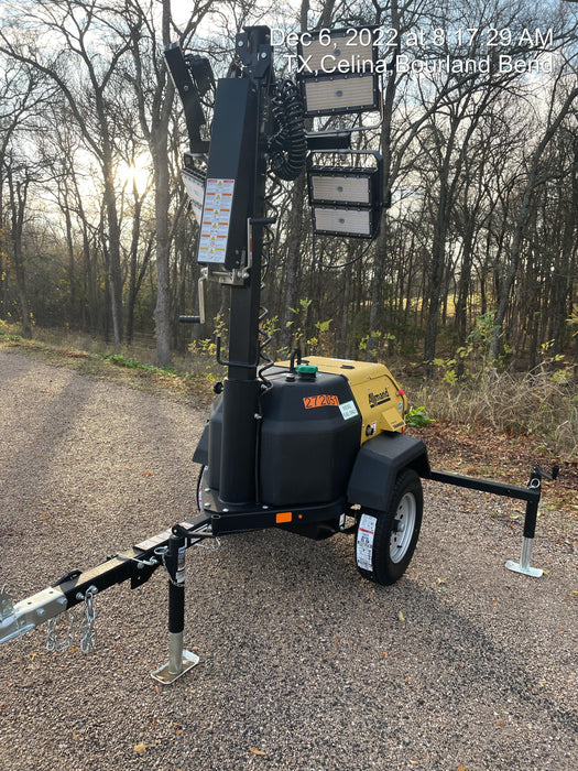 2022 Allmand NLV3GR (4) LED Light Fixture 350W, 23' Vertical Mast, 3kW Prime, Towable, ES Decals, T3