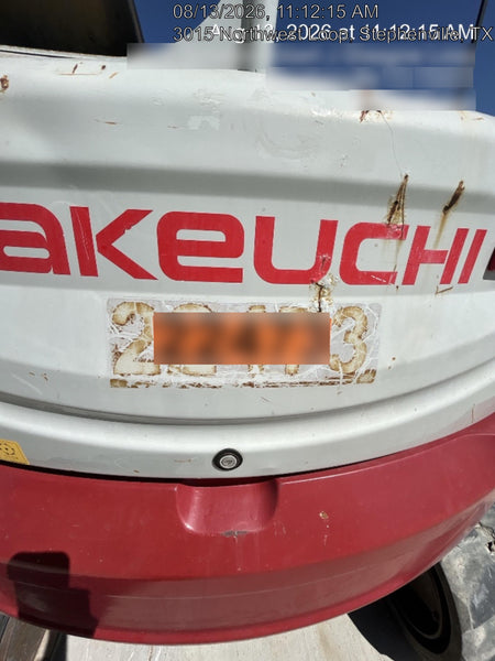 2019 Takeuchi TB260 Takeuchi TB260 Canopy w/Rubber Tracks, Auxiliary Hydraulics, Standard Blade, Manual QC