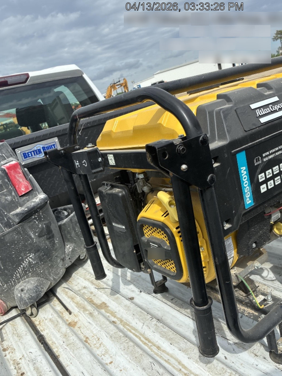 2023 Atlas Copco P6500W 5.5kW, AC390FD Gasoline Engine, Wheel & Handle Kit, (2) 120V Duplex 15A + (1) 120/240V 30A Twist Lock