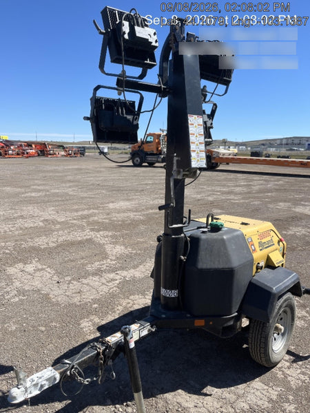 2022 Allmand NLV3GR (4) LED Light Fixture 350W, 23' Vertical Mast, 3kW Prime, Towable, ES Decals, T3