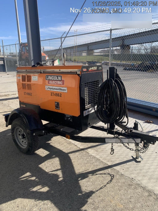 2022 Lincoln Electric LE400 Kubota V1505, Trlr, Cable Rack, Light Kit, ES Decals, T3