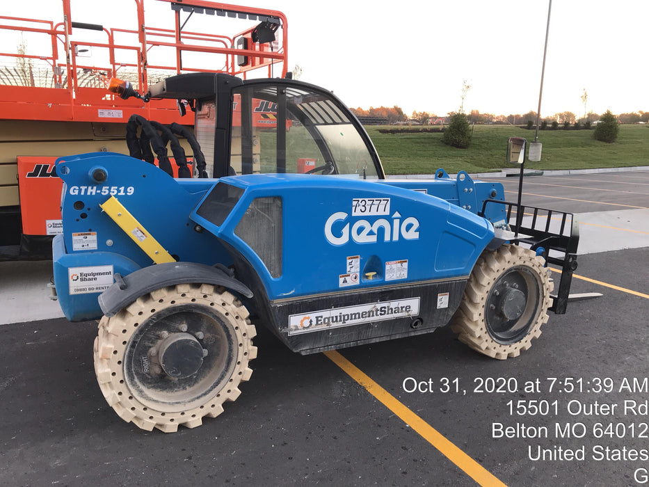 2020 Genie GTH-5519 Cab/Heat/Air, Solid Tires, Work Lights, Beacon, Aux Hydraulics, Back up Alarm