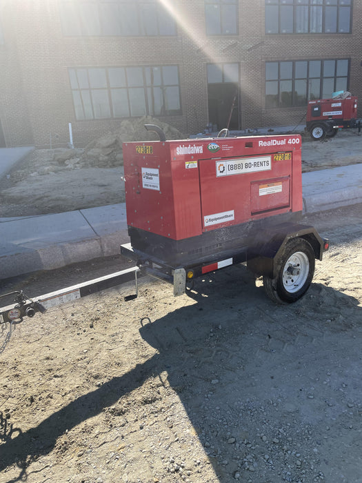 2022 Shindaiwa DGW400MDL Kubota D902 Engine, 23 HP, Dual Op Welder, Wire, Arc, Droop Stick, Tig, and CC Stick Functionality, Simulphase, 3 Phase and 1 Phase Gen Output, Single Axle NB Trlr, Slr Trckl Chrg 12V 12W, Fire Ext