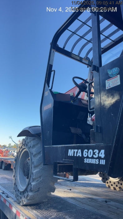 2019 Manitou MTA6034 Canopy, LED Work Lights, Solid Tires, Beacon, Auxiliary Hydraulics 48" Carriage and 48" Forks