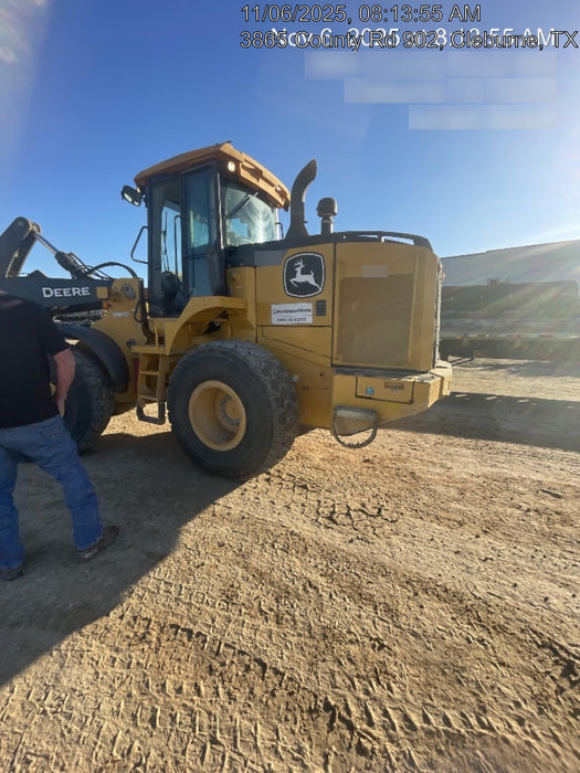 2019 John Deere 624L 4yd Wheel Loader, Cab/Heat/Air, 3 Function Hydraulics, JRB Hydraulic QC, QC 4yd bucket w/smooth cutting edge, QC Carriage, 72" Fork Tines, 5yr/5,000hr Powertrain and Hydraulics extended warranty