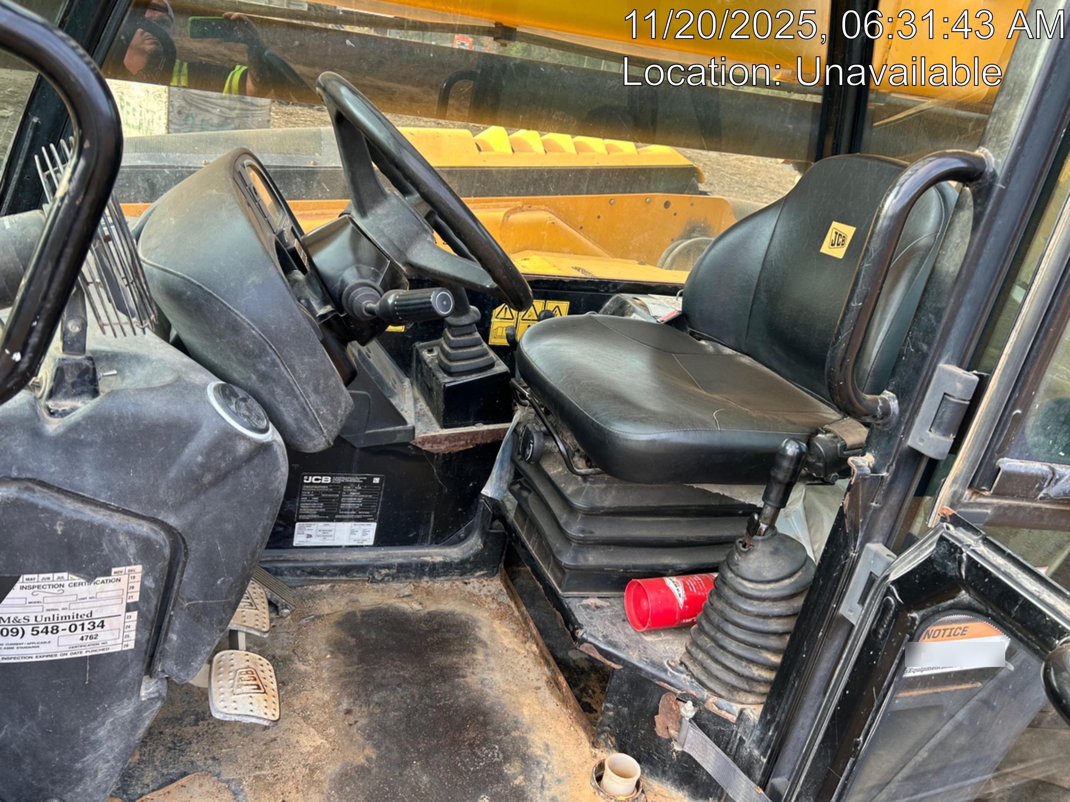 2018 JCB 510-56 JCB 510-56 Telehandler 74 HP w/CAB/HVAC, Beacon, Worklights, Aux Hydraulics, Solid Tires, 60" Carriage/Forks