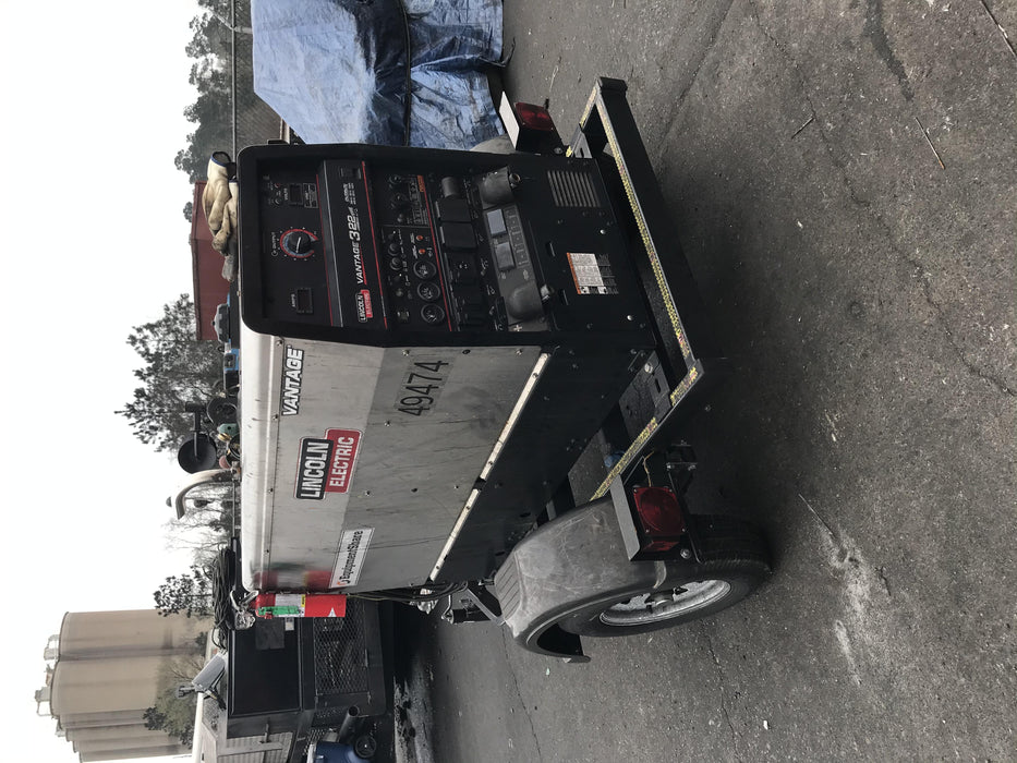 2019 Lincoln Electric Vantage 322 Ready-Pak 3, Two Wheel Trailer, Fender and Light Kit, Cable Rack