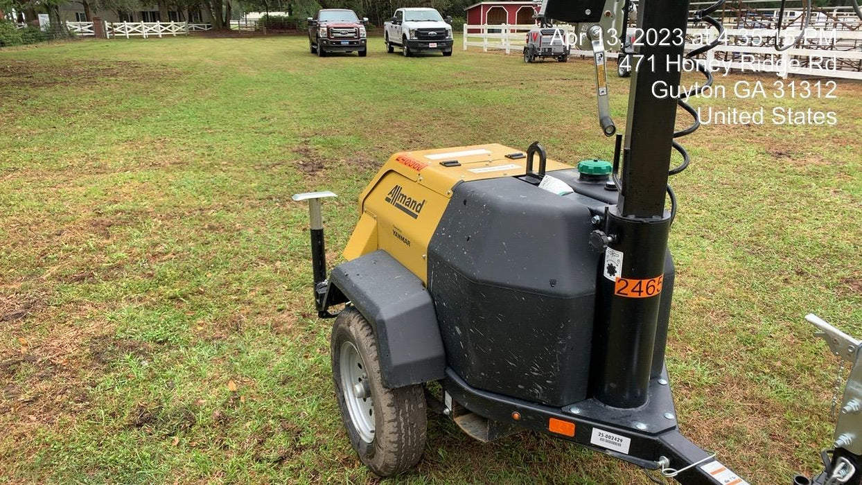 2022 Allmand NLV3GR (4) LED Light Fixture 350W, 23' Vertical Mast, 3kW Prime, Towable