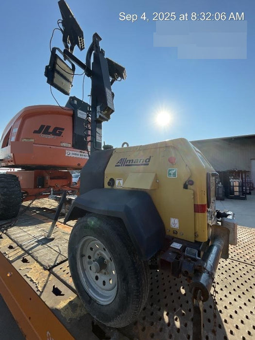 2022 Allmand NLV3GR (4) LED Light Fixture 350W, 23' Vertical Mast, 3kW Prime, Towable, Deep Sea L401, Leveling Jacks, Yanmar T4F 5.8hp