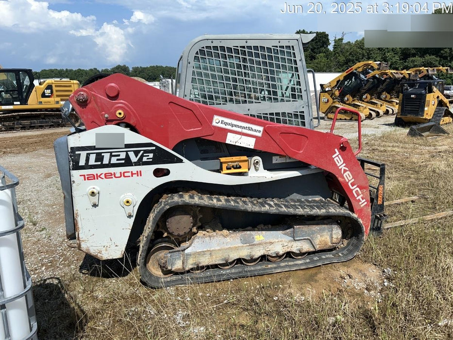 2018 Takeuchi TL12V2C Takeuchi TL12V2C Cab Skid Steer Track Loader, 80" HD dirt bucket with 9 teeth