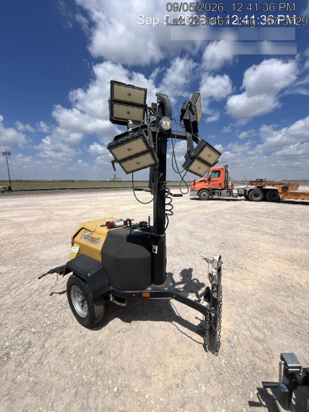 2022 Allmand NLV3GR (4) LED Light Fixture 350W, 23' Vertical Mast, 3kW Prime, Towable, Deep Sea L401, Leveling Jacks, Yanmar T4F 5.8hp