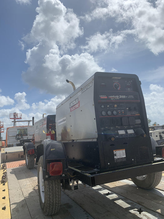 2019 Lincoln Electric Vantage 322 Welder Ready-Pak 3, Two wheel trailer, Fender and Light kit, Cable Rack