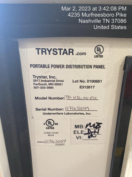 2020 TRYSTAR Tuff Panel 400A