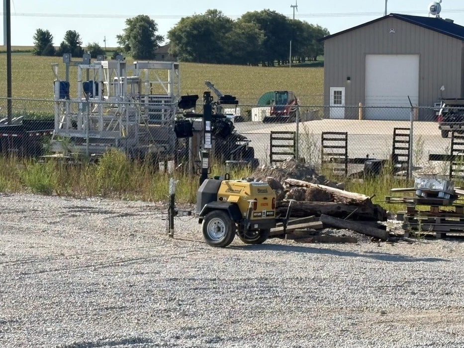 2021 Allmand NLV3GR (4) LED Light Fixture 350W, 23' Vertical Mast, 3kW Prime, Towable, Deep Sea L401, Leveling Jacks, Yanmar T4F 5.8hp