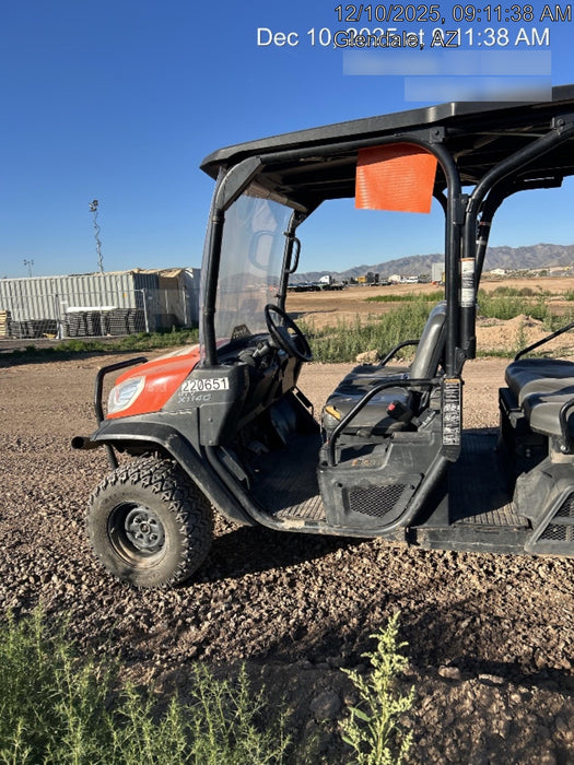 2022 Kubota RTV-X1140W-H Plastic Canopy, Windshield Acrylic Clear, LED Strobe Light, Wire Harness Kit, Back up Alarm