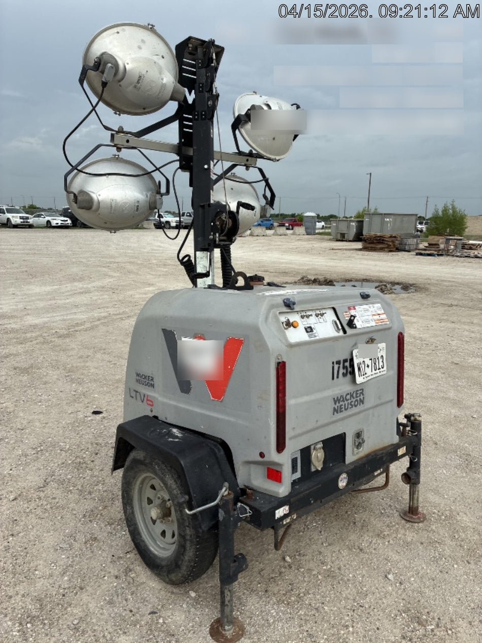 2018 Wacker Neuson LTV6L-MH Wacker Neuson LTV6K Mobile Light Tower w/Fuel Level Sensor Installed