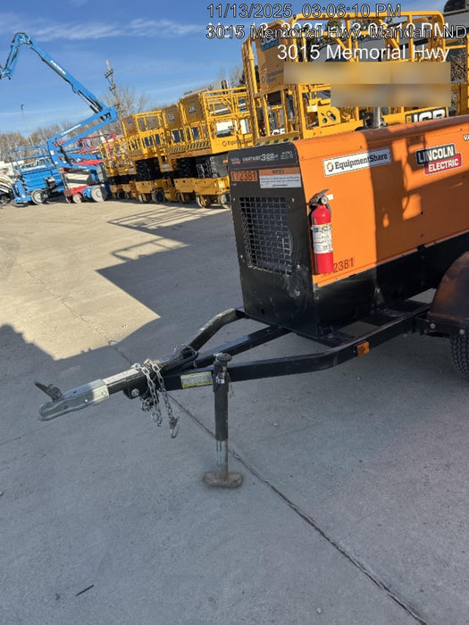 2021 Lincoln Electric Vantage 322 Vantage 322 Ready Pak 3 w/ Decals, ORANGE (includes trailer, cable rack, fender light kit) NO Telematics