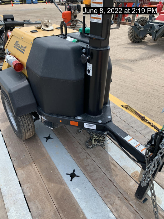 2022 Allmand NLV3GR (4) LED Light Fixture 350W, 23' Vertical Mast, 3kW Prime, Towable, Deep Sea L401, Leveling Jacks, Yanmar T4F 5.8hp