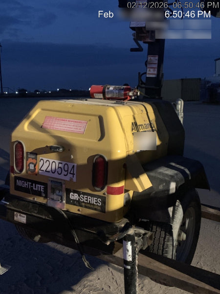 2022 Allmand NLV3GR (4) LED Light Fixture 350W, 23' Vertical Mast, 3kW Prime, Towable, Deep Sea L401, Leveling Jacks, Yanmar T4F 5.8hp