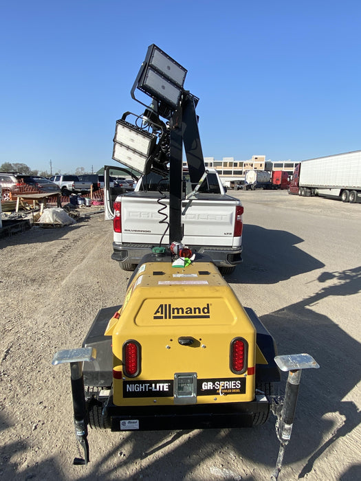2022 Allmand NLV3GR (4) LED Light Fixture 350W, 23' Vertical Mast, 3kW Prime, Towable, Deep Sea L401, Leveling Jacks, Yanmar T4F 5.8hp