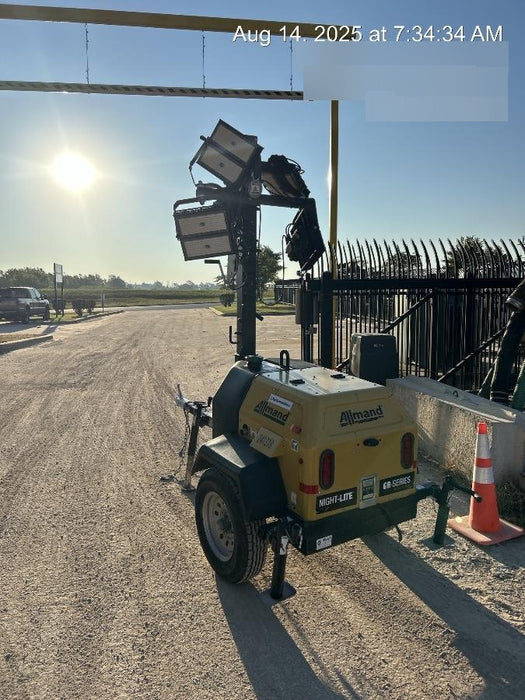 2022 Allmand NLV3GR (4) LED Light Fixture 350W, 23' Vertical Mast, 3kW Prime, Towable, Deep Sea L401, Leveling Jacks, Yanmar T4F 5.8hp