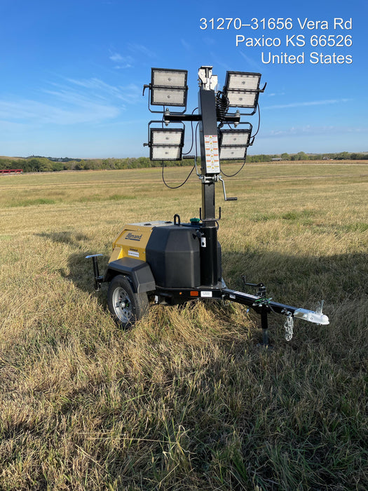 2022 Allmand NLV3GR (4) LED Light Fixture 350W, 23' Vertical Mast, 3kW Prime, Towable, ES Decals, T3