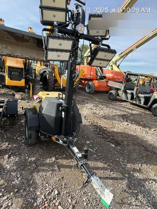 2022 Allmand NLV3GR (4) LED Light Fixture 350W, 23' Vertical Mast, 3kW Prime, Towable, Deep Sea L401, Leveling Jacks, Yanmar T4F 5.8hp