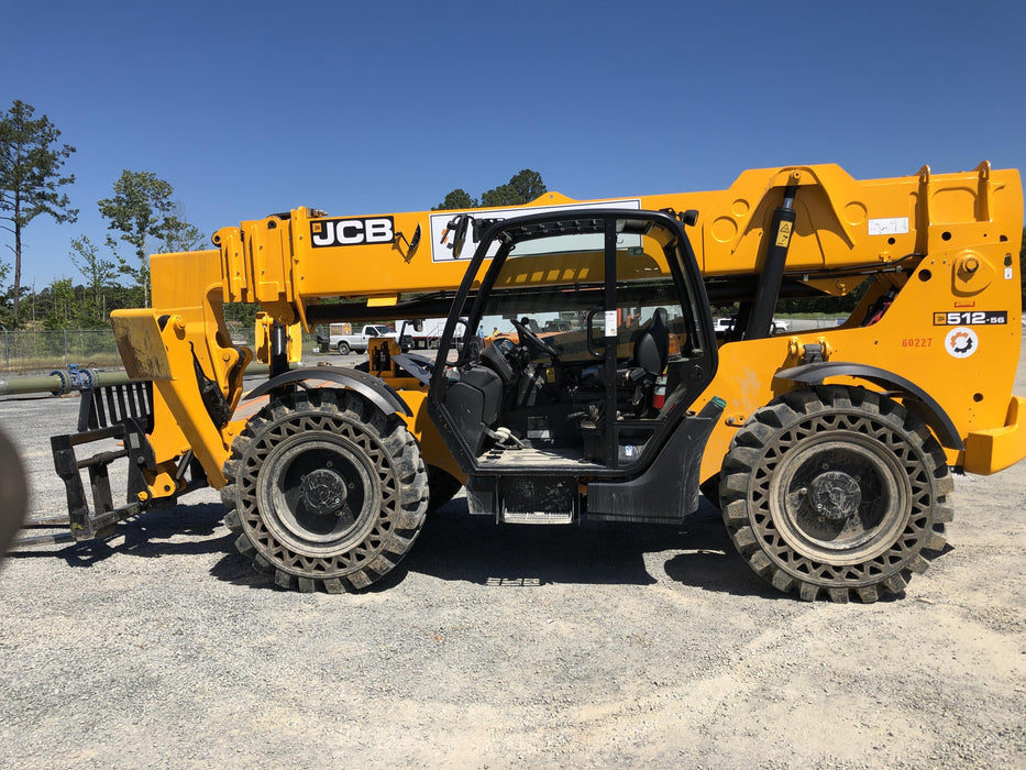 2020 JCB 512-56 Canopy, 74 HP, Solid Tires, STD Worklight, Beacon, Aux Hydraulics, Lifting Eye, Backup Alarm w/72" Carriage, 60" Forks
