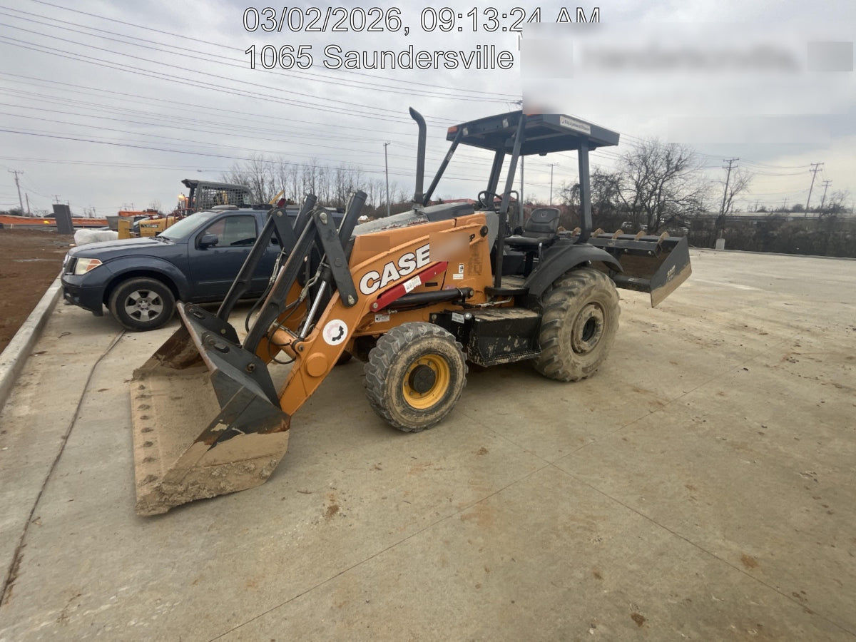 2019 Case 570N EP Canopy, 4WD, GP Front Bucket, Dual Tilt Cylinder, 84" Box Blade w/ Scarifier, Wheel Weights, Beacon