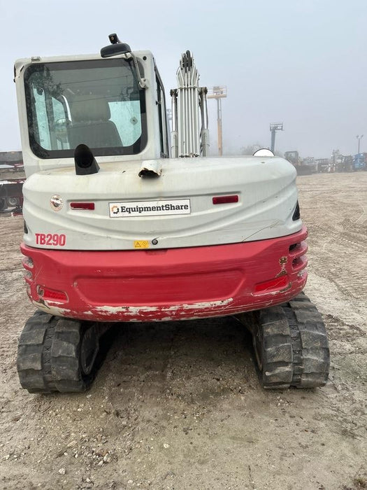 2019 Takeuchi TB290 Cab, AC, Rubber Tracks, Dozer Blade, Travel Alarm, Control Pattern Change Valve, Auxiliary Hydraulics w/18" Quick Coupler Bucket with teeth, 6.2 cu. ft. capacity/24" Quick Coupler Bucket with teeth, 8.6 cu. ft. capacity/36" Quick Coupler Bucket with teeth, 13.4 cu. ft. capacity, Quick Coupler, Hydraulic Thumb Installed
