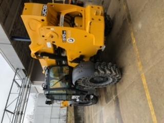 2019 JCB 510-56 Enclosed Cab, 74 HP, Solid Tires, Worklights, Beacon, Aux Hydraulics, Lifting Eye w/66" Carriage/60" Forks