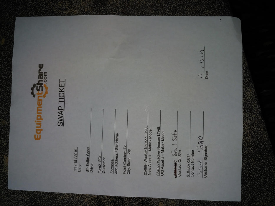 2019 Wacker Neuson LTV6L-MH Standard Options, ES Track Hardware, Fuel Level Sensor