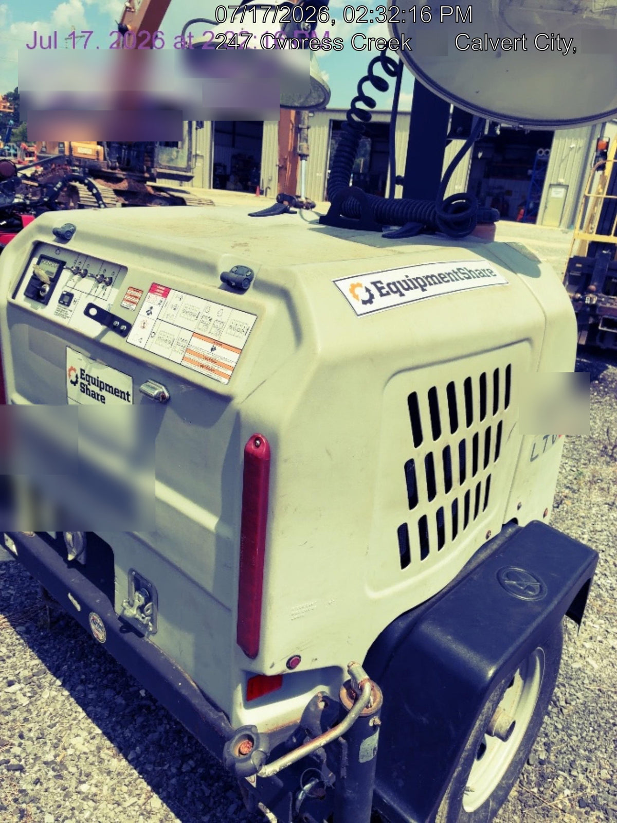 2019 Wacker Neuson LTV6L-MH Mobile Light Tower w/Fuel Level Sensor Installed