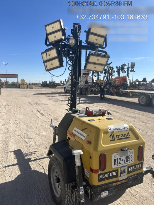 2022 Allmand NLV3GR (4) LED Light Fixture 350W, 23' Vertical Mast, 3kW Prime, Towable, ES Decals, T3