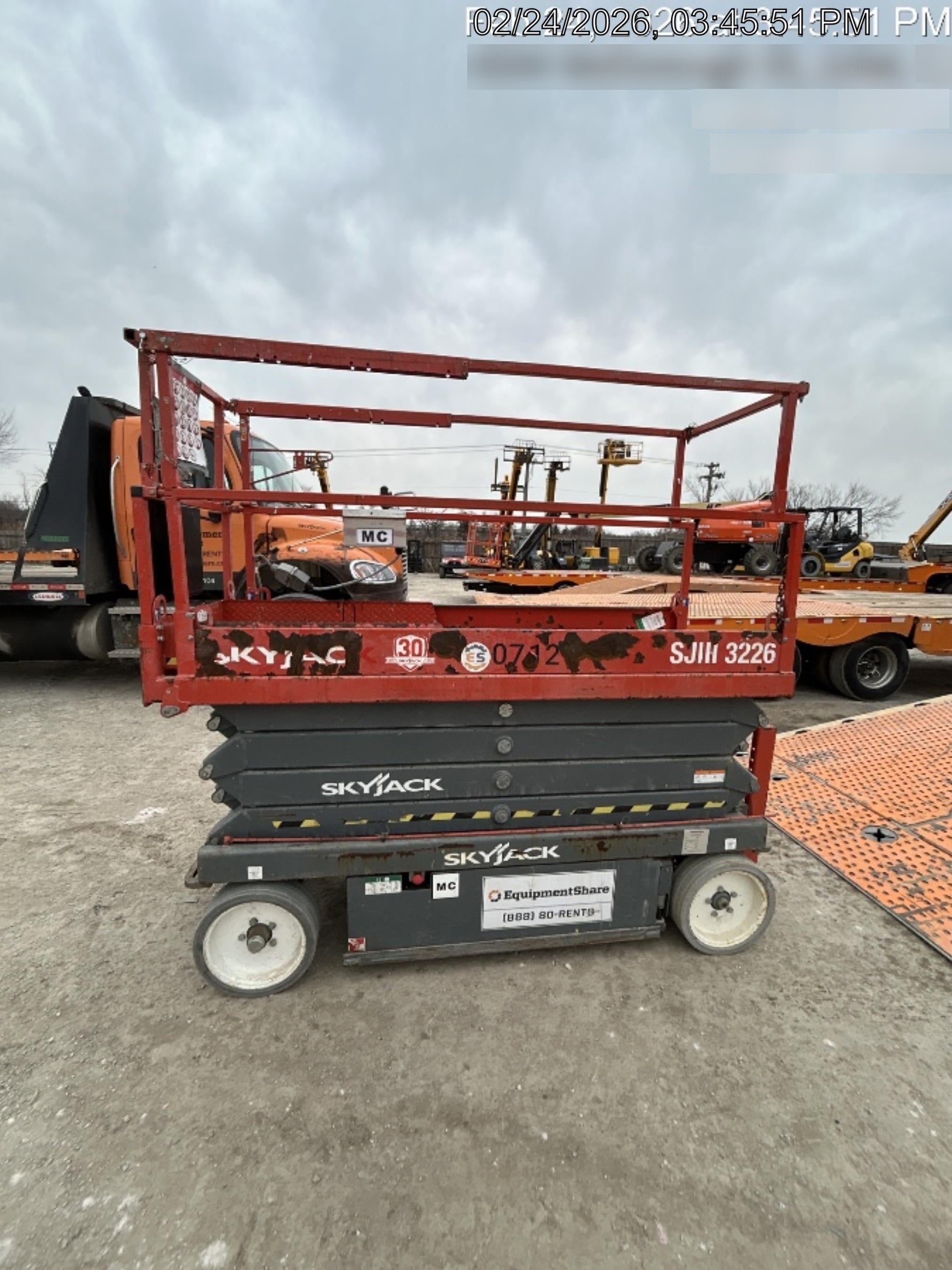 2016 Skyjack SJIII-3226 26' Electric Scissor Lift