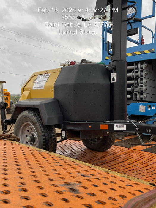 2022 Allmand NLV3GR (4) LED Light Fixture 350W, 23' Vertical Mast, 3kW Prime, Towable, Deep Sea L401, Leveling Jacks, Yanmar T4F 5.8hp