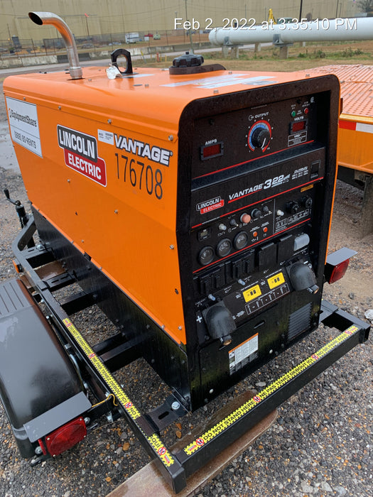 2021 Lincoln Electric Vantage 322 Vantage 322 Ready Pak 3 w/ Decals, ORANGE (includes trailer, cable rack, fender light kit) NO Telematics