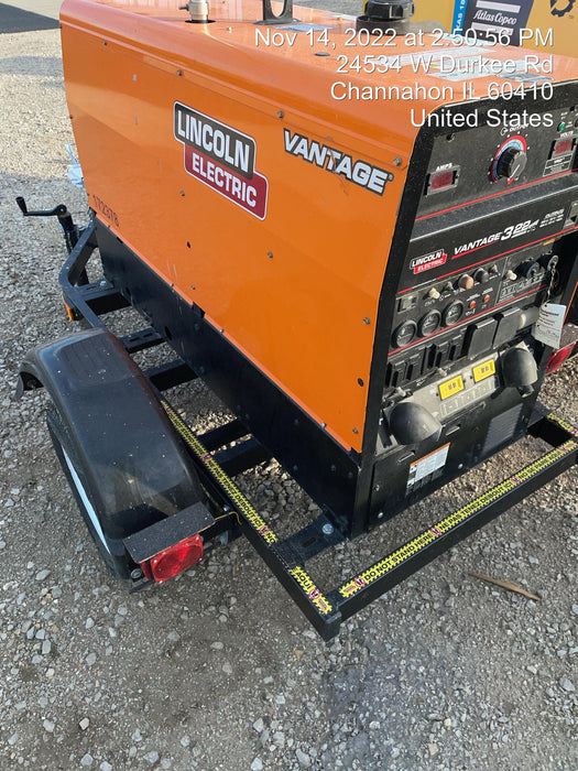 2021 Lincoln Electric Vantage 322 Vantage 322 Ready Pak 3 w/ Decals, ORANGE (includes trailer, cable rack, fender light kit) NO Telematics