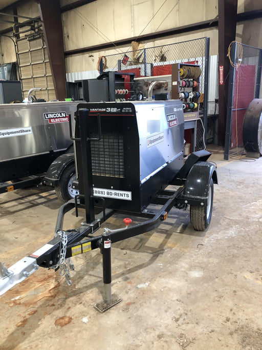 2019 Lincoln Electric Vantage 322 Ready-Pak 3, Two Wheel Trailer, Fender and Light Kit, Cable Rack