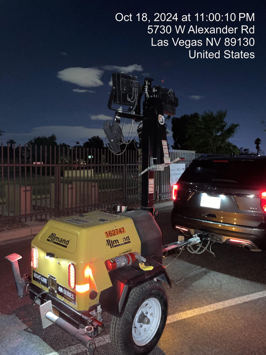 2021 Allmand NLV3GR (4) LED Light Fixture 350W, 23' Vertical Mast, 3kW Prime, Towable, Deep Sea L401, Leveling Jacks, Yanmar T4F 5.8hp