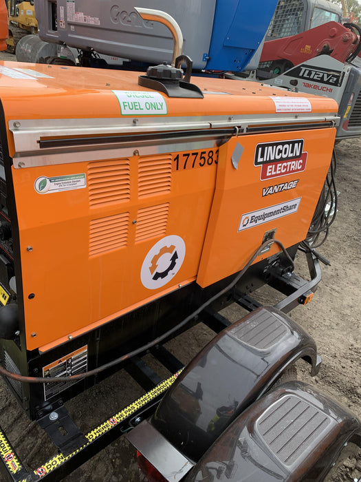 2021 Lincoln Electric Vantage 322 Vantage 322 Ready Pak 3 w/ Decals, ORANGE (includes trailer, cable rack, fender light kit) NO Telematics