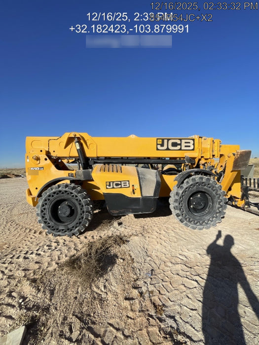 2019 JCB 510-56 Open ROPS, 74 HP, Solid Tires, Worklights, Beacon, Aux Hydraulics, Lifting Eye w/60" Carriage/60" Forks