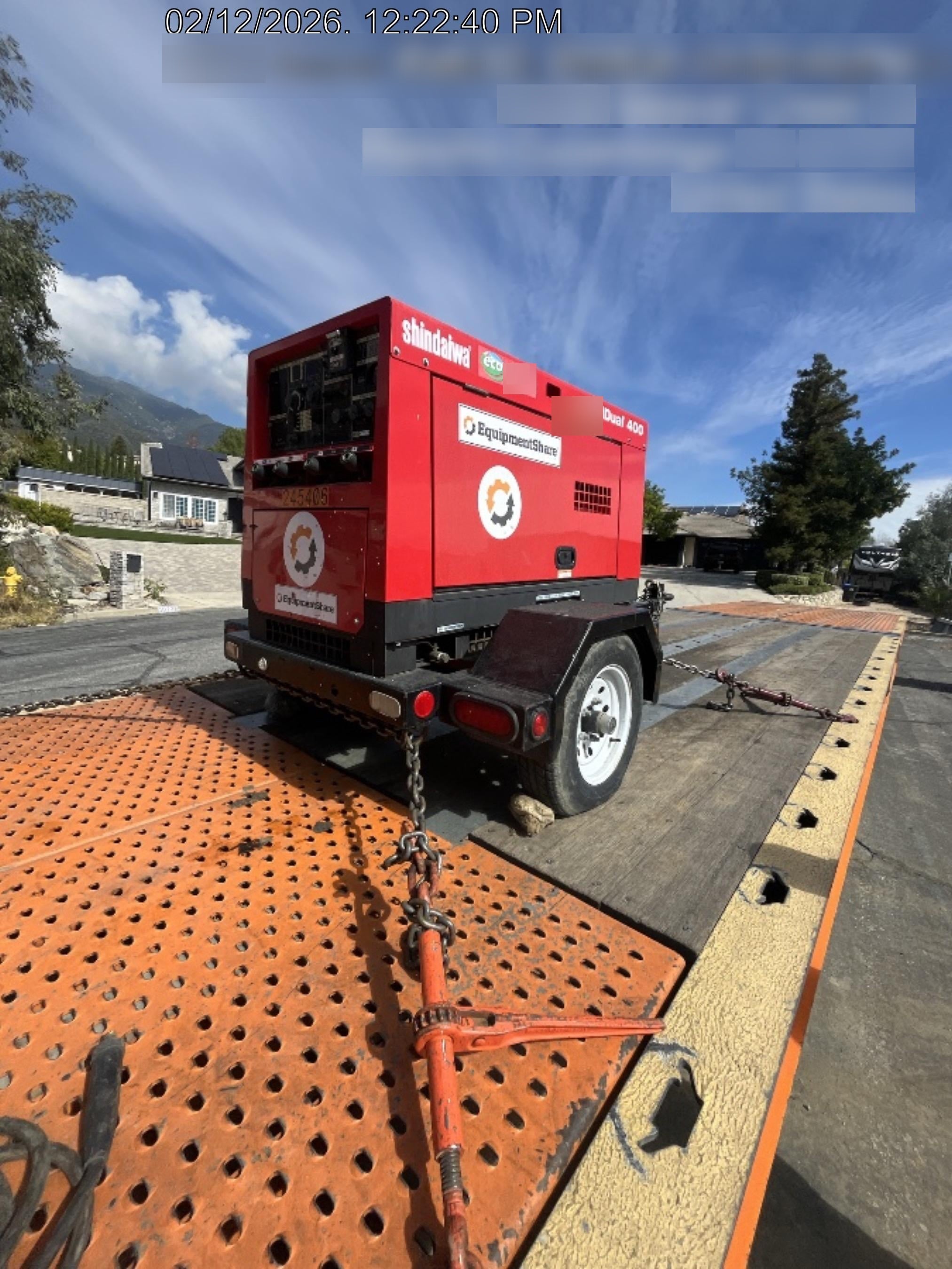 2022 Shindaiwa DGW400MDL Kubota D902 Engine, 23 HP, Dual Op Welder, Wire, Arc, Droop Stick, Tig, and CC Stick Functionality, Simulphase, 3 Phase and 1 Phase Gen Output, Single Axle NB Trlr, Slr Trckl Chrg 12V 12W, Fire Ext