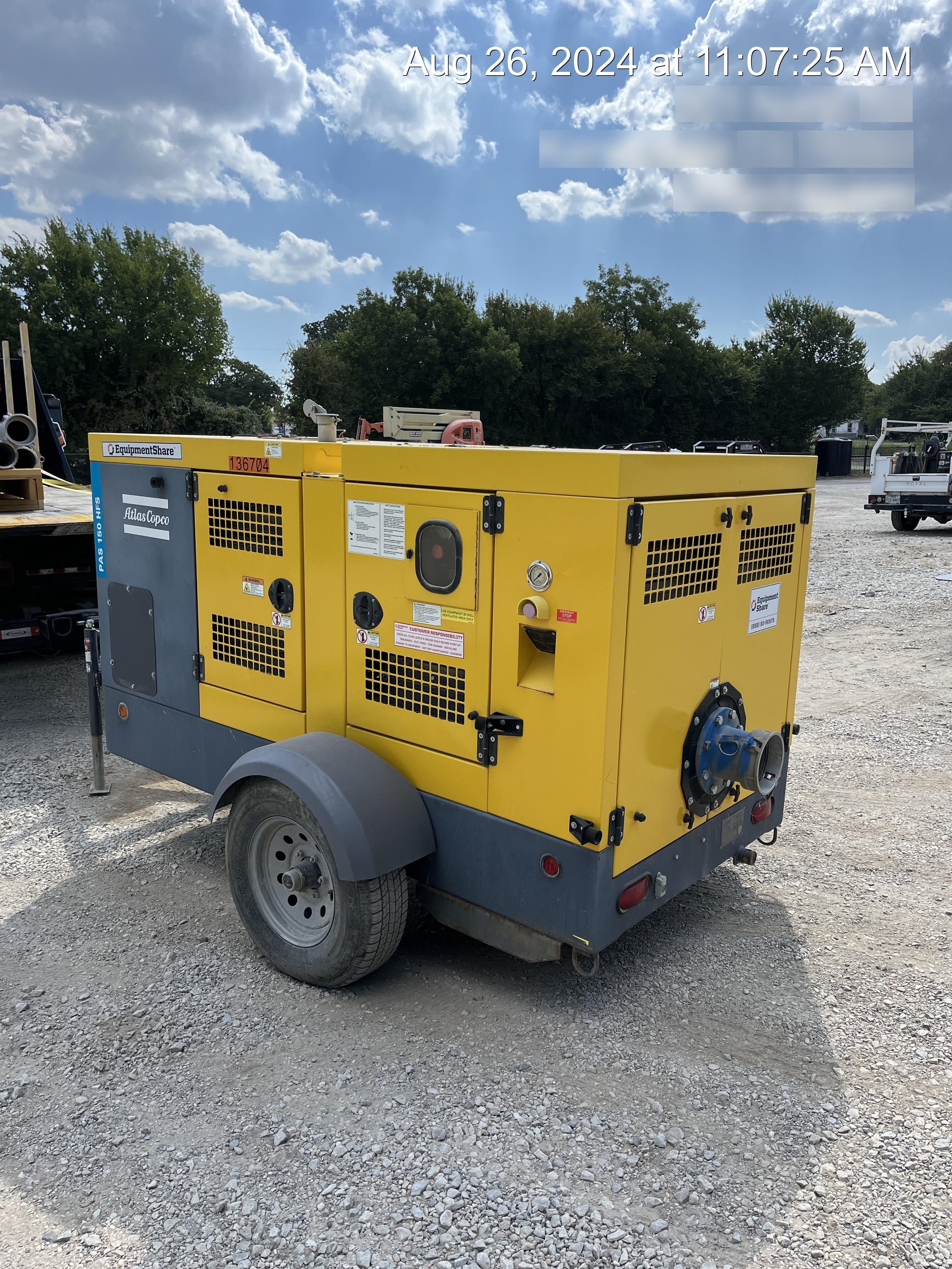 2021 ATLAS COPCO PAS 150 HF CS Enclosed