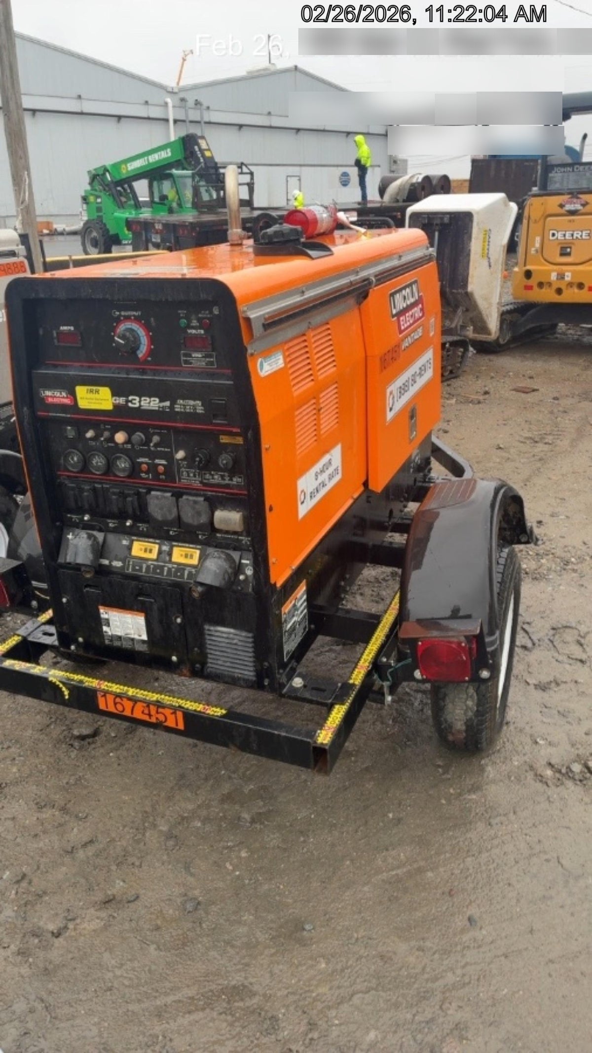 2021 Lincoln Electric Vantage 322 Vantage 322 Ready Pak 3 w/ Decals, ORANGE (includes trailer, cable rack, fender light kit) NO Telematics