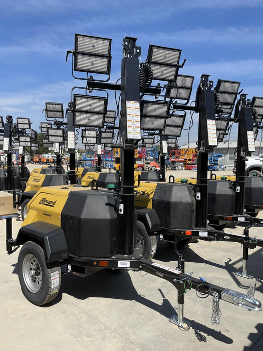 2022 Allmand NLV3GR (4) LED Light Fixture 350W, 23' Vertical Mast, 3kW Prime, Towable, ES Decals, T3