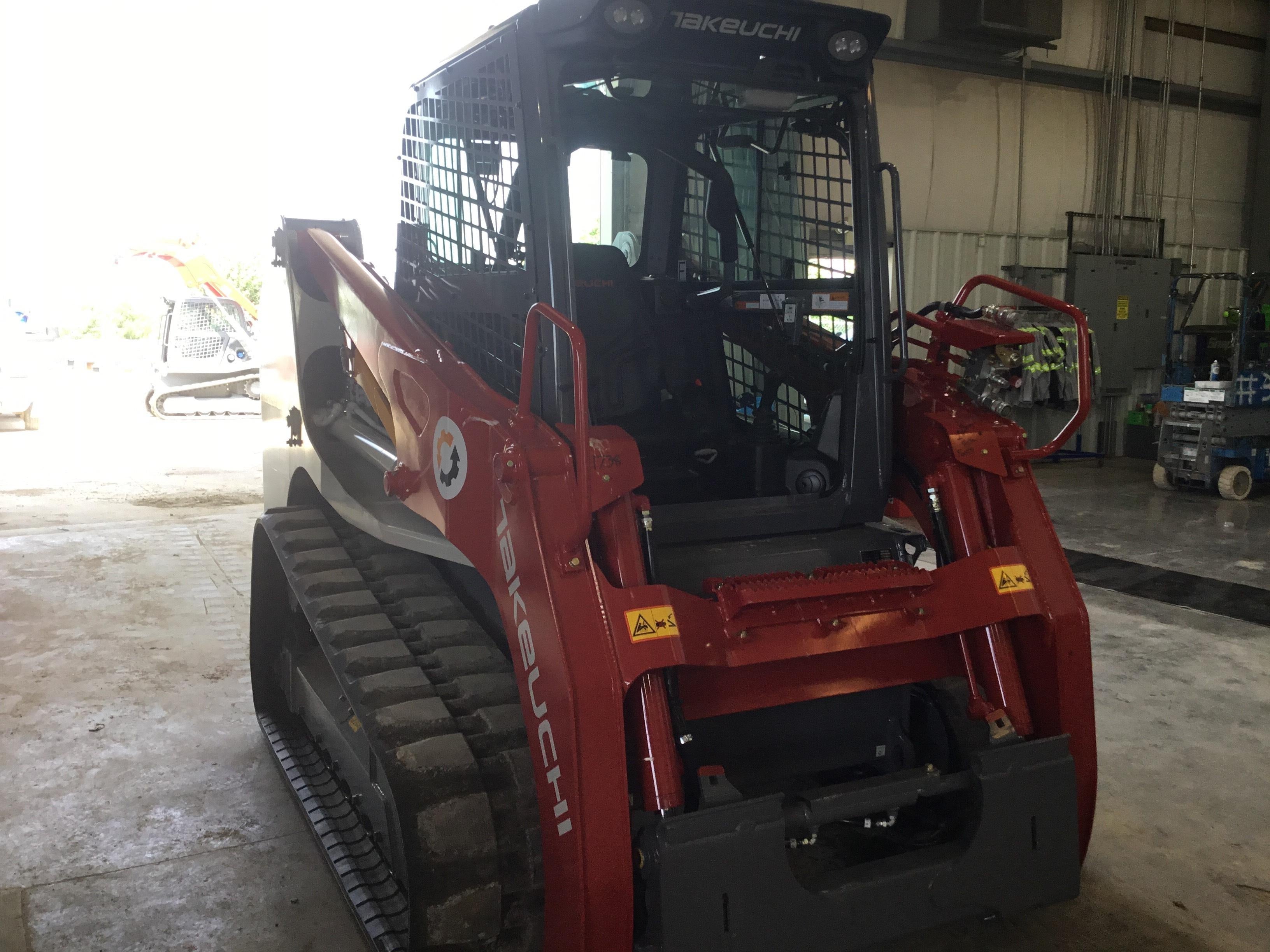 2019 Takeuchi TL12R-2 Cab/Heat/Air w/Auxiliary Hydraulics, 2 Speed, Hydraulic QC 80" Smooth Bucket, 48" Pallet Forks