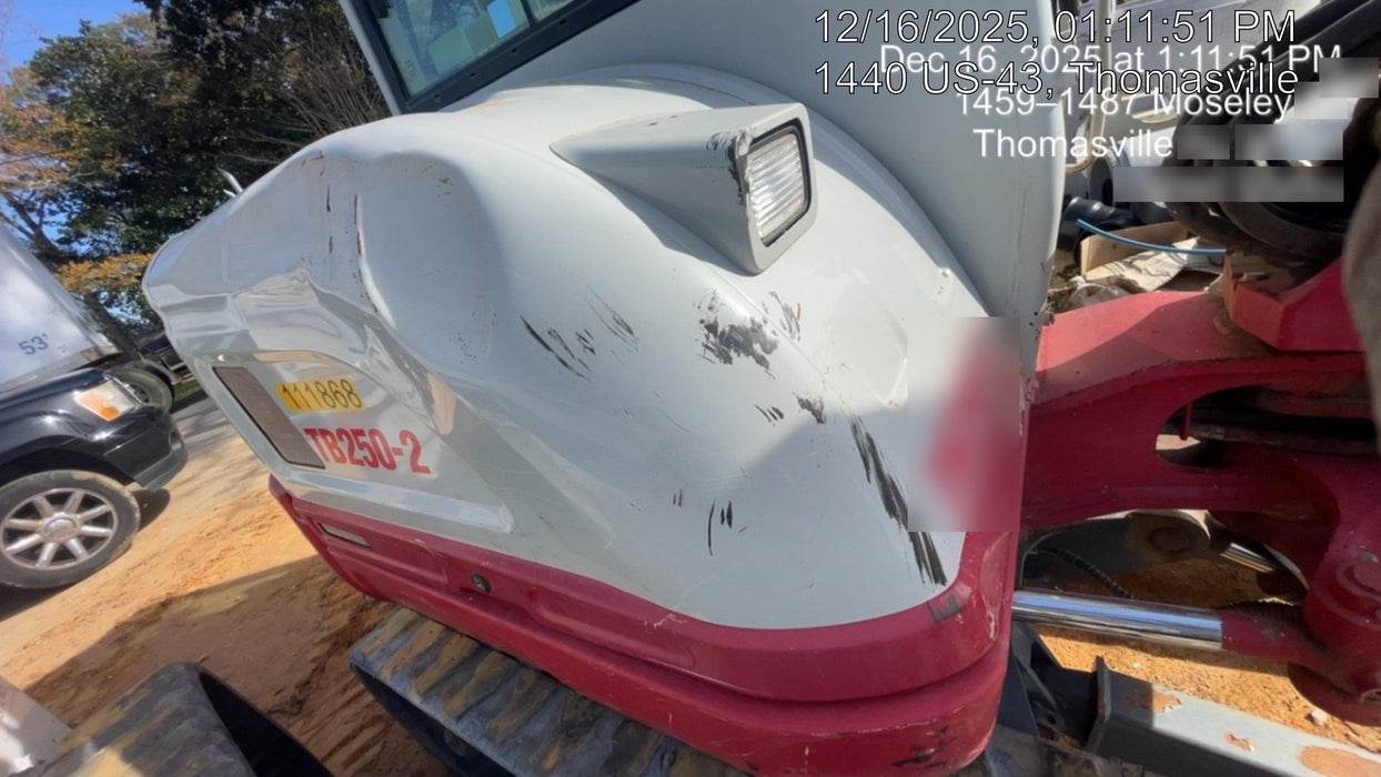 2020 Takeuchi TB250-2C Cab/Heat/Air, Rubber Tracks, Manual TAG QC