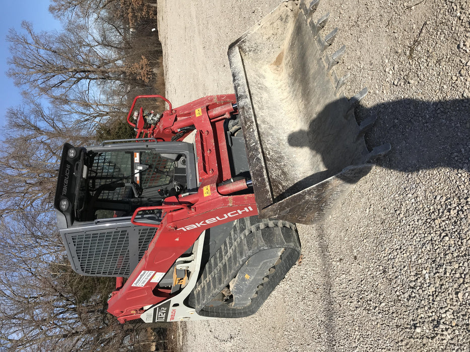 2019 Takeuchi TL12V2C Cab/Heat/Air w/Auxiliary Hydraulics, 2 Speed, Hydraulic QC 80" Tooth Bucket, 48" Pallet Forks