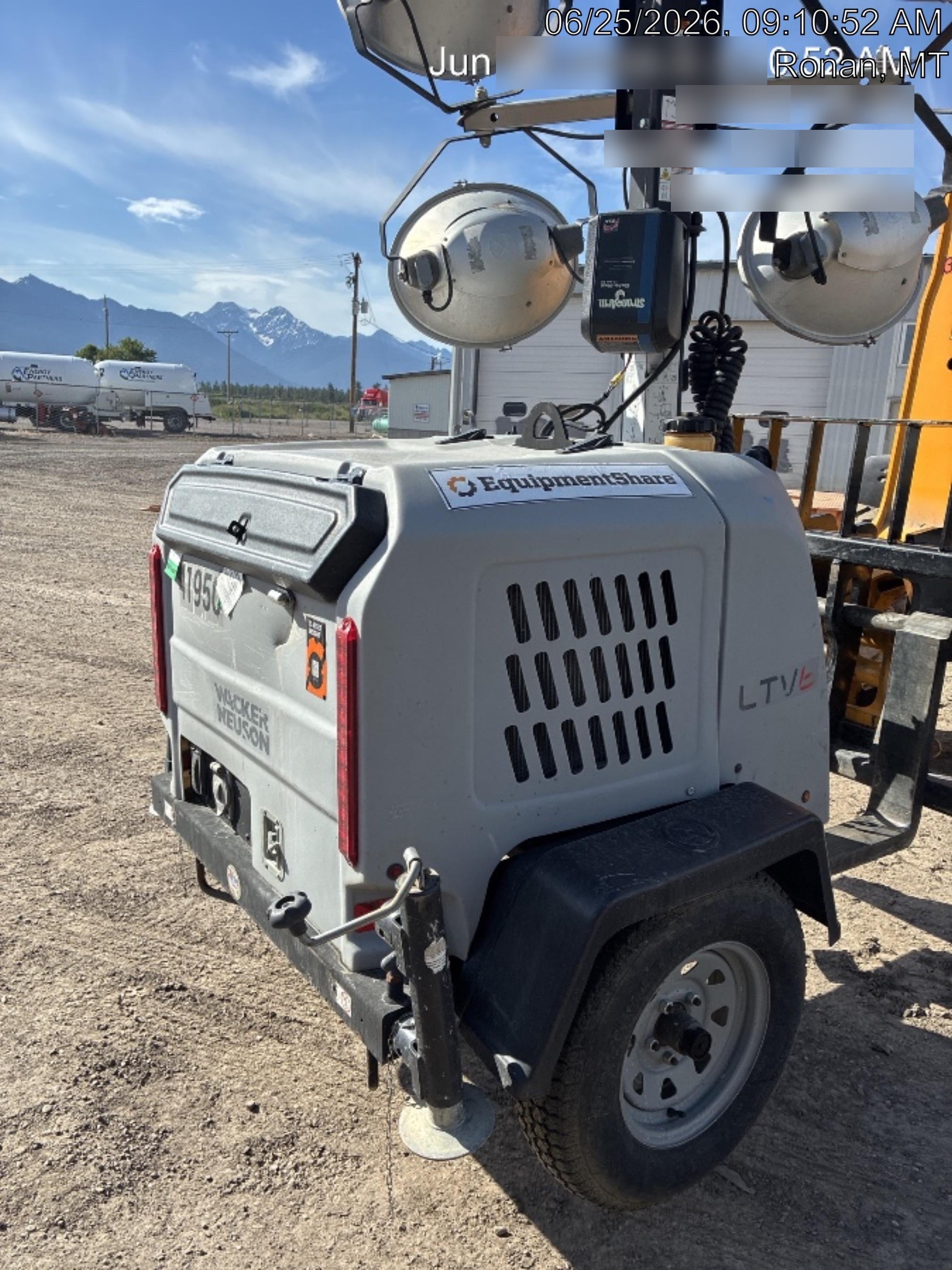 Wacker Neuson LTV6K-MH Power mast, 1100W MH, Fuel Sensors, Wiring Harness